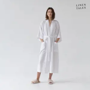 Produkt Bílý lněný župan velikost L/XL Summer – Linen Tales