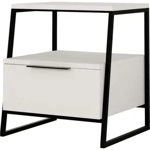 Bílý noční stolek s poličkami Pal – Kalune Design