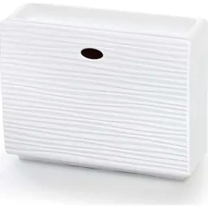 Bílý plastový výklopný botník Mono Wave – Domopak