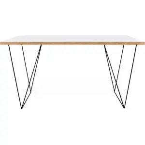 Produkt Bílý pracovní stůl s černými nohami TemaHome Flow, 140 x 75 cm
