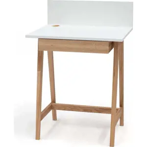 Produkt Bílý psací stůl s podnožím z jasanového dřeva Ragaba Luka, délka 65 cm