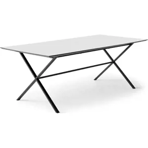 Bílý rozkládací jídelní stůl s bílou deskou 100x210 cm Meza – Hammel Furniture