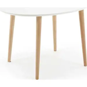 Produkt Bílý rozkládací jídelní stůl s bílou deskou 90x120 cm Oqui – Kave Home