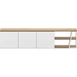 Produkt Bílý TV stolek v dekoru dubu 190x45 cm Albi - TemaHome