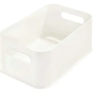 Bílý úložný box iDesign Eco Handled, 21,3 x 30,2 cm