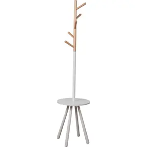 Bílý věšák s odkládacím prostorem Zuiver Table Tree