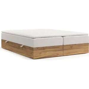 Boxspring postel s úložným prostorem v béžovo-přírodní barvě 140x200 cm Faro – Maison de Rêve