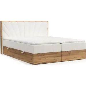 Boxspring postel s úložným prostorem v krémovo-přírodní barvě 140x200 cm Asahi – Maison de Rêve