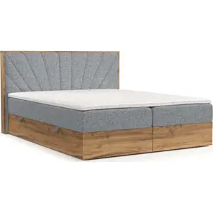 Produkt Boxspring postel s úložným prostorem v šedo-přírodní barvě 140x200 cm Asahi – Maison de Rêve