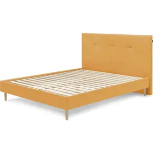 Produkt Čalouněná dvoulůžková postel s roštem 180x200 cm v hořčicové barvě Tory – Bobochic Paris