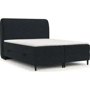 Černá boxspring postel s úložným prostorem 160x200 cm Melba – Maison de Rêve