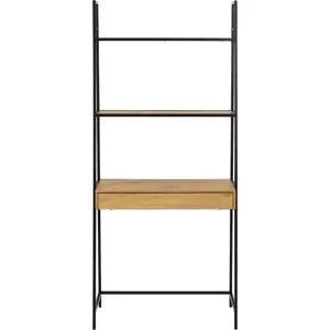 Černá knihovna v dekoru dubu 77x175 cm Seaford - Actona