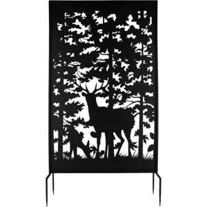 Produkt Černá kovová balkonová zástěna 100x186 cm Deer – Esschert Design
