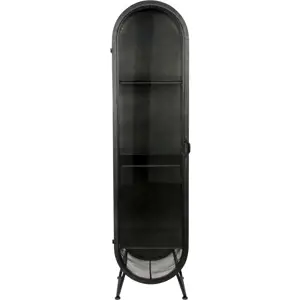 Produkt Černá kovová vitrína 46x181 cm Oval – Dutchbone