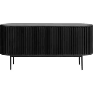 Černá nízká komoda v dekoru dubu s posuvnými dveřmi 73x160 cm Siena – Unique Furniture