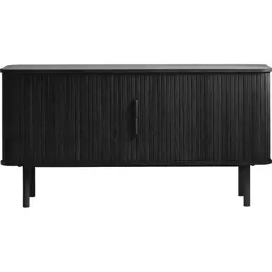 Černá nízká komoda v dekoru dubu s posuvnými dveřmi 76x160 cm Cavo – Unique Furniture