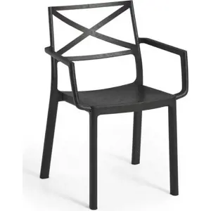 Černá plastová zahradní židle Metalix – Keter