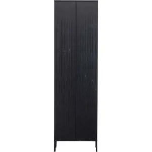 Produkt Černá šatní skříň z borovicového dřeva 60x210 cm Gravure – WOOOD