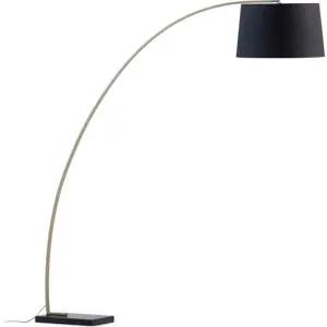 Černá stojací lampa s konstrukcí ve zlaté barvě Kave Home Chop