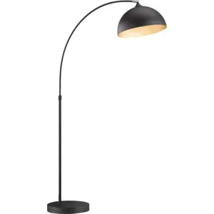 Černá stojací lampa s kovovým stínidlem (výška 200 cm) Leitung – Fischer & Honsel