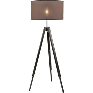 Černá stojací lampa s textilním stínidlem, výška 130 cm Sofia – LAMKUR