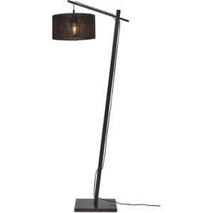 Černá stojací lampa se stínidlem z juty (výška 150 cm) Iguazu – Good&Mojo