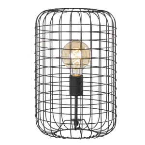 Černá stolní lampa s kovovým stínidlem (výška 40 cm) Justin – Fischer & Honsel