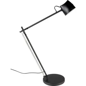 Černá stolní lampa s kovovým stínidlem (výška 42 cm) Logan – White Label