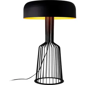 Černá stolní lampa s kovovým stínidlem (výška 57 cm) Fellini – Opviq lights