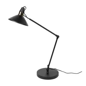 Produkt Černá stolní lampa s kovovým stínidlem (výška 70 cm) Jona – White Label