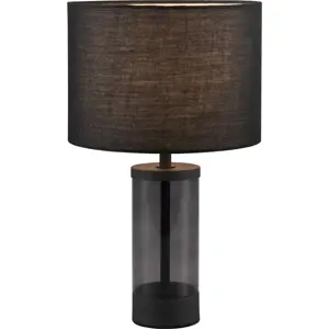 Černá stolní lampa s textilním stínidlem (výška 33,5 cm) Grazia – Trio