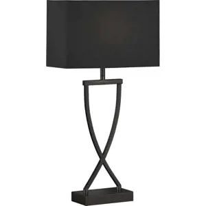 Černá stolní lampa s textilním stínidlem (výška 51 cm) Anni – Fischer & Honsel