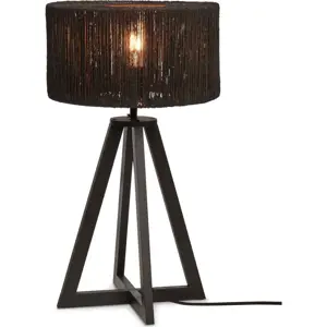 Černá stolní lampa se stínidlem z juty (výška 51 cm) Iguazu – Good&Mojo