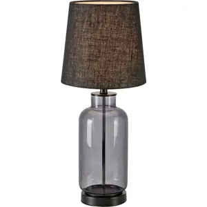 Černá stolní lampa se stínidlem z juty (výška 60 cm) Costero – Markslöjd