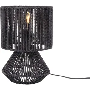 Černá stolní lampa se stínidlem z papírového výpletu (výška 30 cm) Forma – Leitmotiv