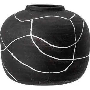 Produkt Černá terakotová váza Bloomingville Niza, výška 16,5 cm