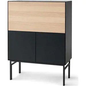 Černá vinotéka v dekoru dubu 91x111 cm Edge - Hammel Furniture