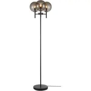 Produkt Černá volně stojící lampa v černé barvě Markslöjd Crown Floor 3L, výška 1,47 cm