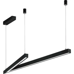 Produkt Černé LED závěsné svítidlo s hlasovým ovládáním/s ovládáním pomocí mobilní aplikace s kovovým stínidlem Cicanto – CINQUE