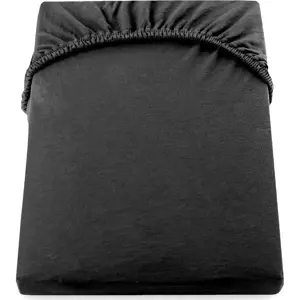 Produkt Černé napínací prostěradlo jersey 180x200 cm Amber – DecoKing