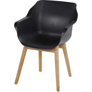 Produkt Černé plastové zahradní židle v sadě 2 ks Sophie Teak – Hartman