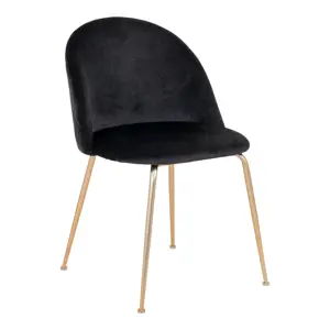 Produkt Černé sametové jídelní židle v sadě 2 ks Geneve – House Nordic