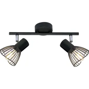 Černé stropní svítidlo s kovovým stínidlem 39x8 cm Fly – Candellux Lighting