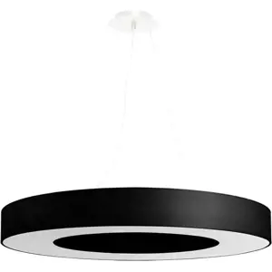 Produkt Černé závěsné svítidlo s textilním stínidlem ø 70 cm Galata Slim – Nice Lamps