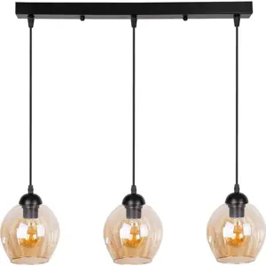 Produkt Černé závěsné svítidlo se skleněným stínidlem 14x70 cm Aspa – Candellux Lighting