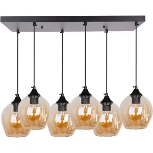 Produkt Černé závěsné svítidlo se skleněným stínidlem 33x67 cm Aspa – Candellux Lighting