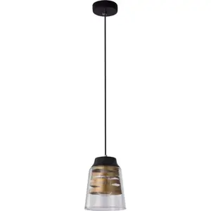 Produkt Černé závěsné svítidlo se skleněným stínidlem Fresno – Candellux Lighting