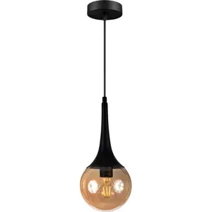 Produkt Černé závěsné svítidlo se skleněným stínidlem ø 15 cm Horn – Squid Lighting