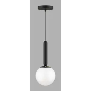 Černé závěsné svítidlo se skleněným stínidlem ø 15 cm One – Squid Lighting