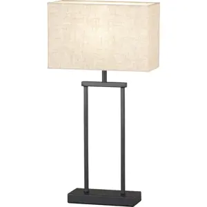 Černo-béžová stolní lampa s textilním stínidlem (výška 52 cm) Ann – Fischer & Honsel